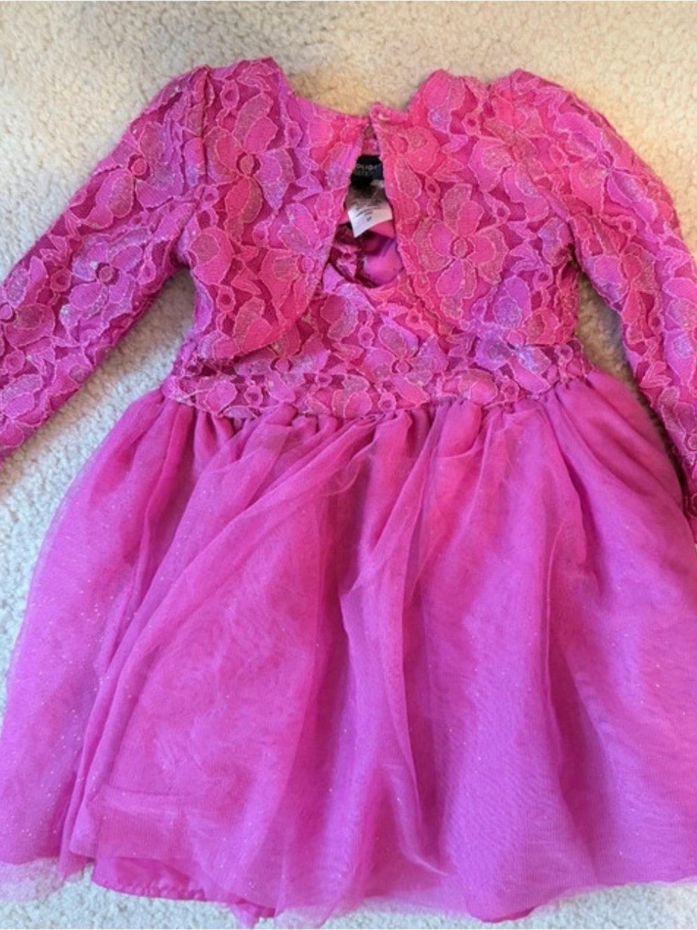 Holiday Editions Hot Pink Lace & Tulle Formal Dress